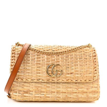 Gucci Glazed Wicker Small Cestino Shoulder Bag Natural 1 of 10