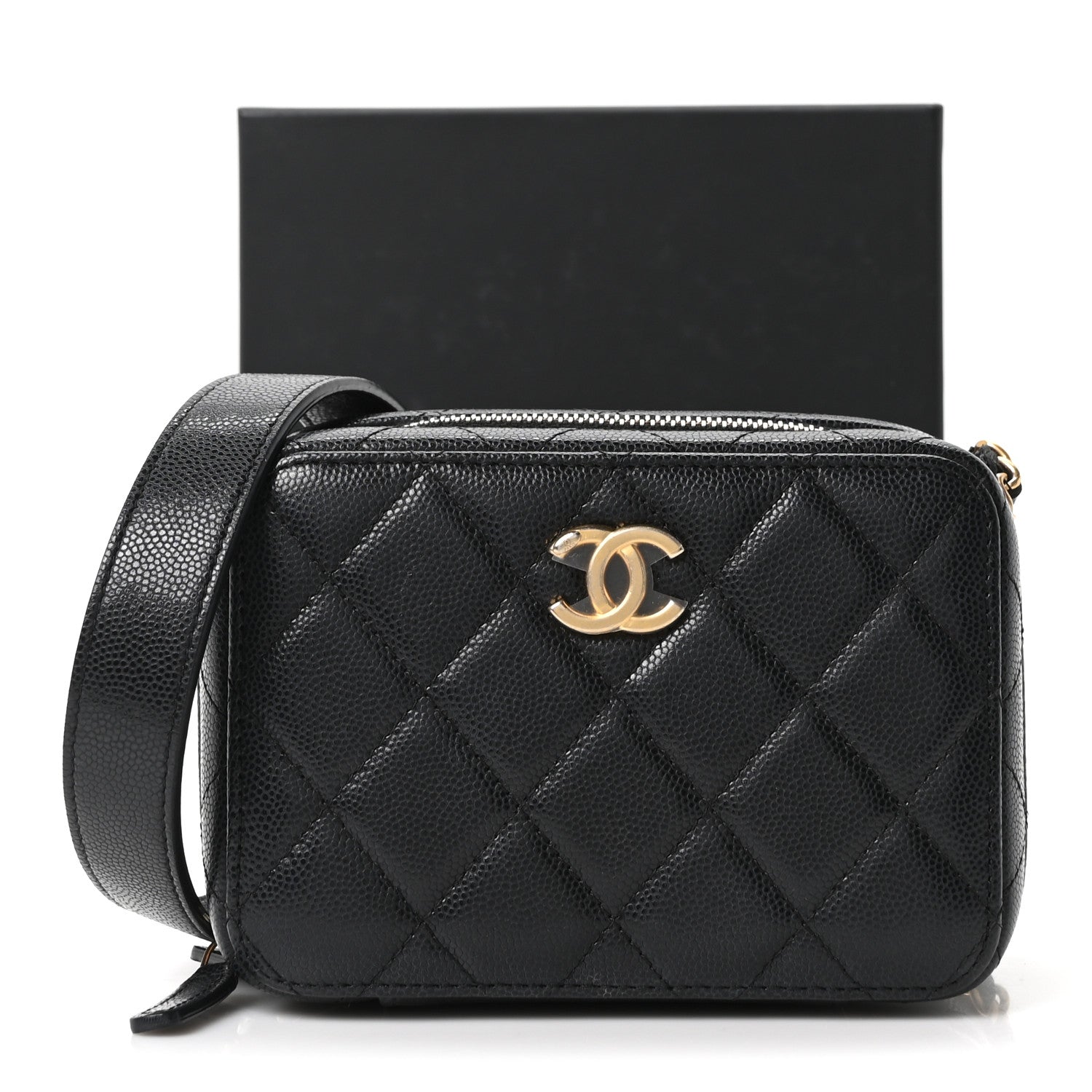 Chanel Caviar Quilted Twist Your Buttons Clutch With Chain Black 11 of 11