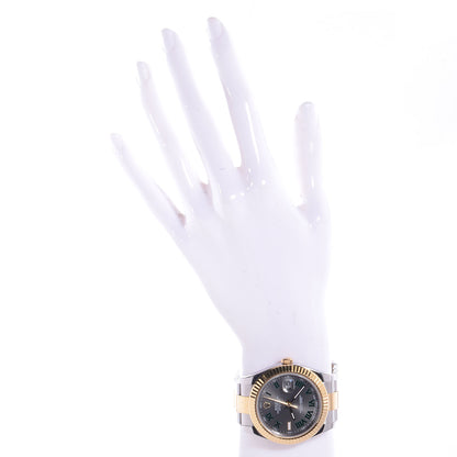 Rolex Stainless Steel 18K Yellow Gold 41mm Oyster Perpetual Datejust II Watch Slate 116333 2 of 7