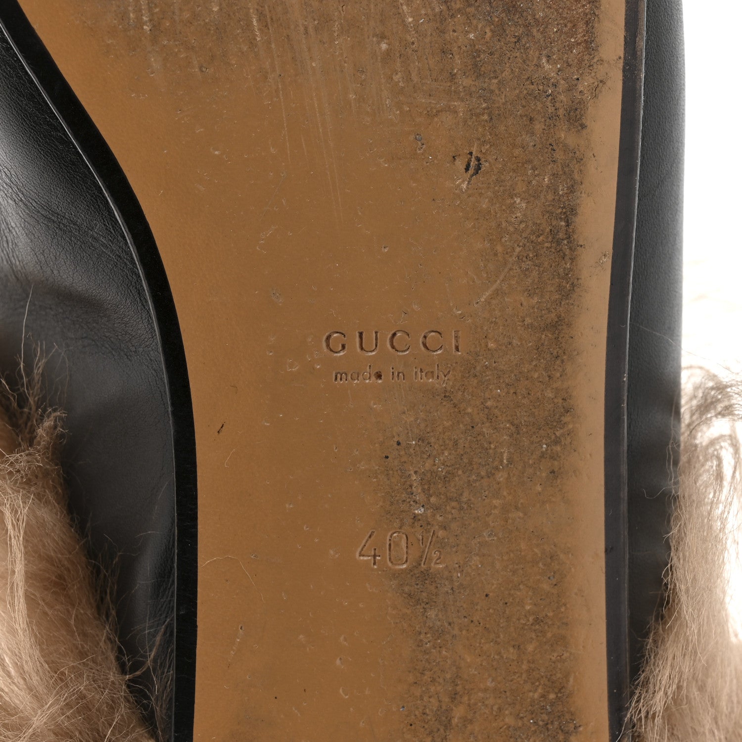 Gucci Calfskin Fur Womens Princetown Slippers 40.5 Black 7 of 8
