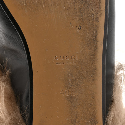 Gucci Calfskin Fur Womens Princetown Slippers 40.5 Black 7 of 8