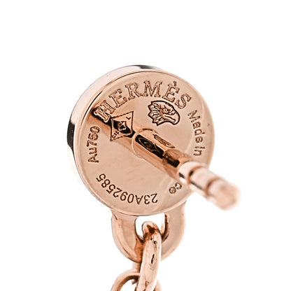 Hermes 18K Rose Gold Kelly Clochette Earrings 4 of 5