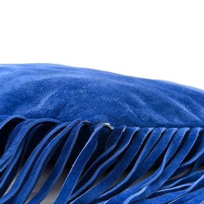 Gucci Suede Bamboo Fringe Small Shopper Tote Blue 10 of 12