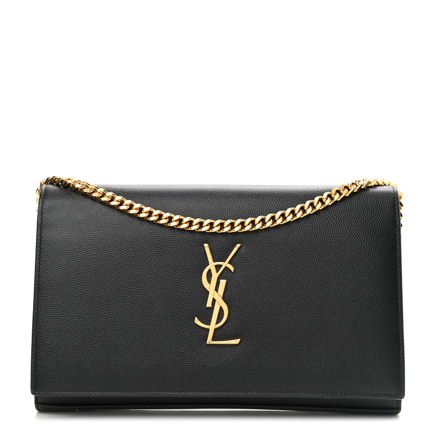 Saint Laurent Grain De Poudre Medium Classic Monogram Kate Satchel Black 1 of 10