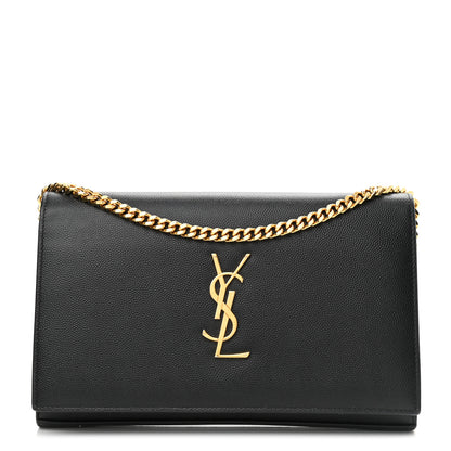 Saint Laurent Grain De Poudre Medium Classic Monogram Kate Satchel Black 1 of 10