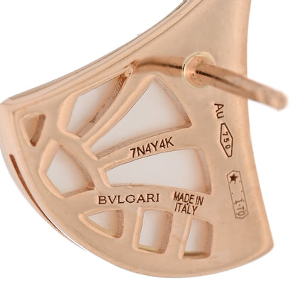 Bulgari 18K Rose Gold Diamond Mother of Pearl Divas' Dream Stud Earrings 4 of 4