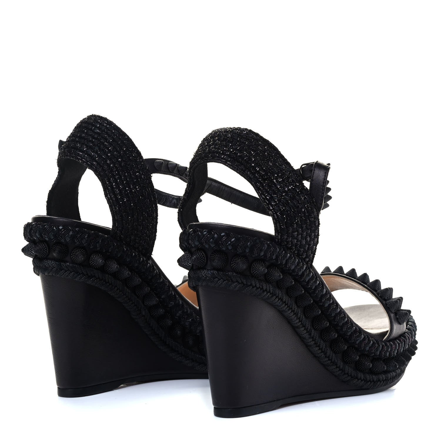 Christian Louboutin Calfskin Lata 110 Wedges 38 Black 3 of 6
