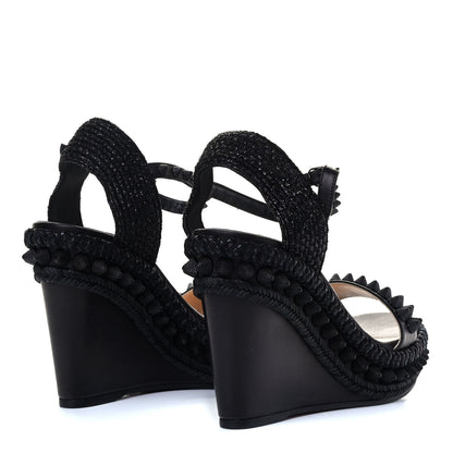 Christian Louboutin Calfskin Lata 110 Wedges 38 Black 3 of 6