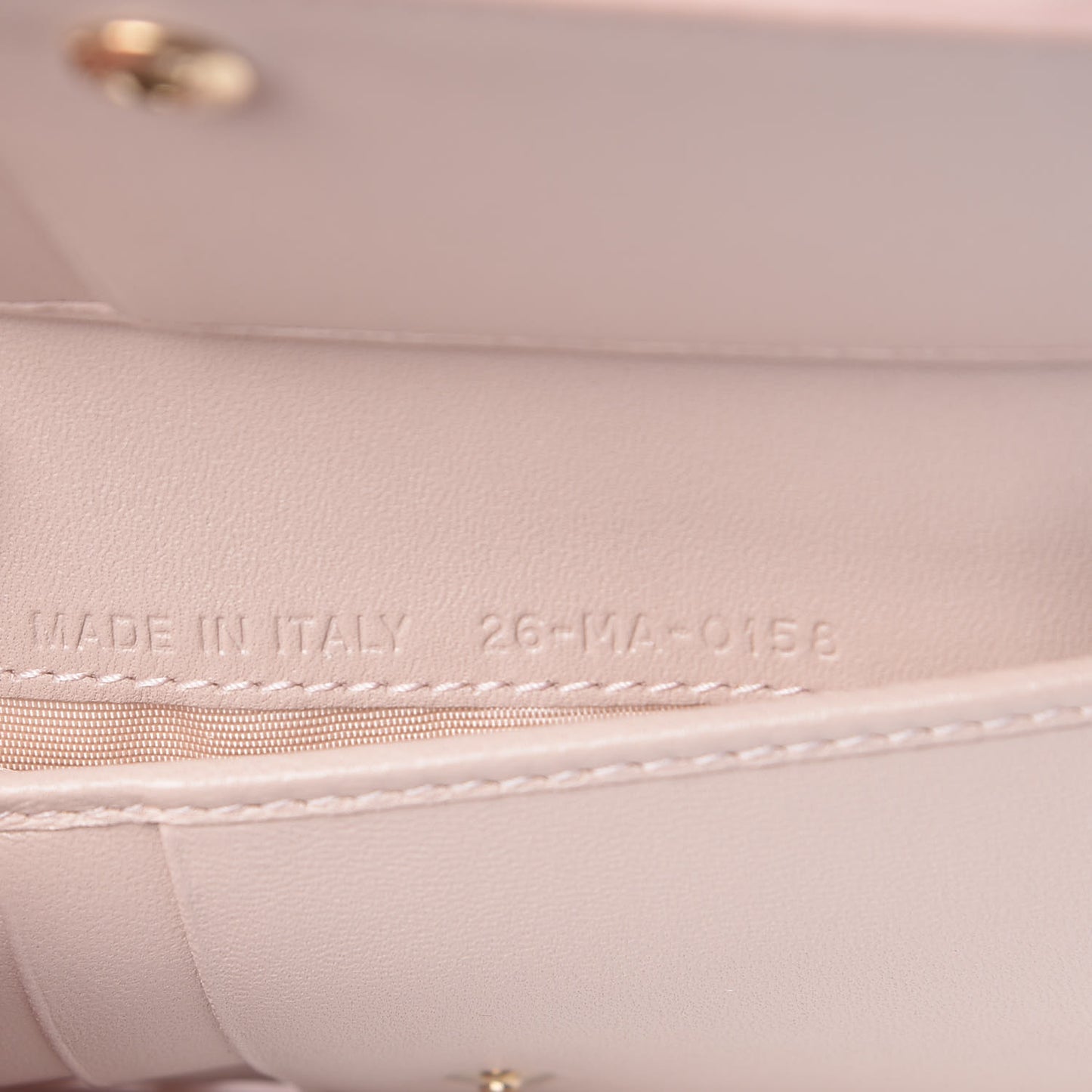 Grained Calfskin Cannage Diorama Wallet Rose Poudre