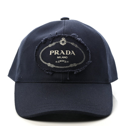 Prada Cotton Baseball Hat M Navy 3 of 8