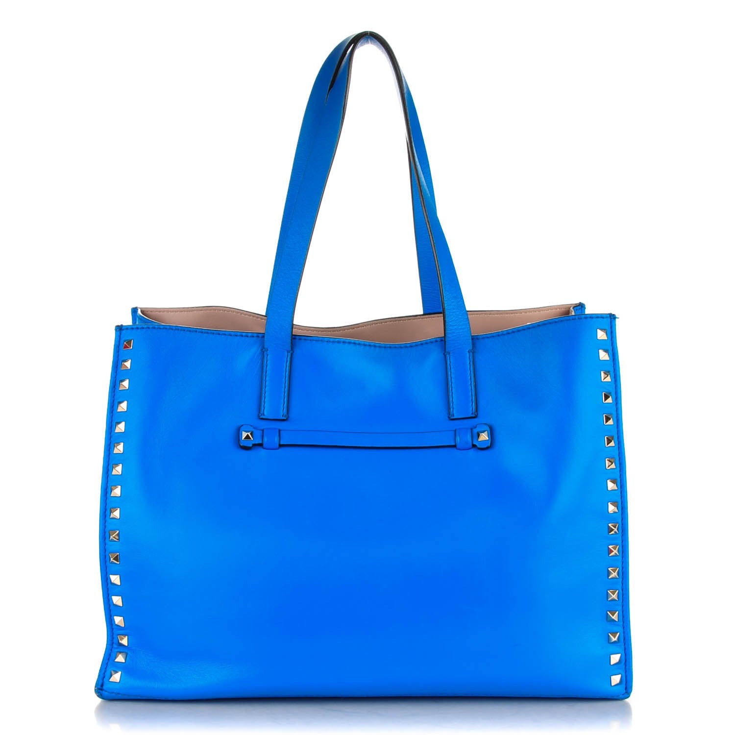 Valentino Garavani Nappa Medium Rockstud Soft Tote Blue Fluo 1 of 7