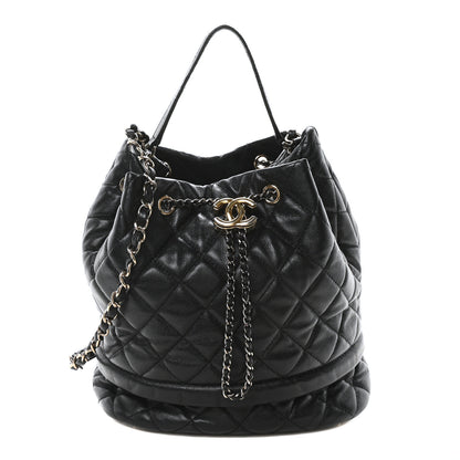 Chanel Caviar Quilted Large Rolled Up Bucket Drawstring Bag Black 1 of 10