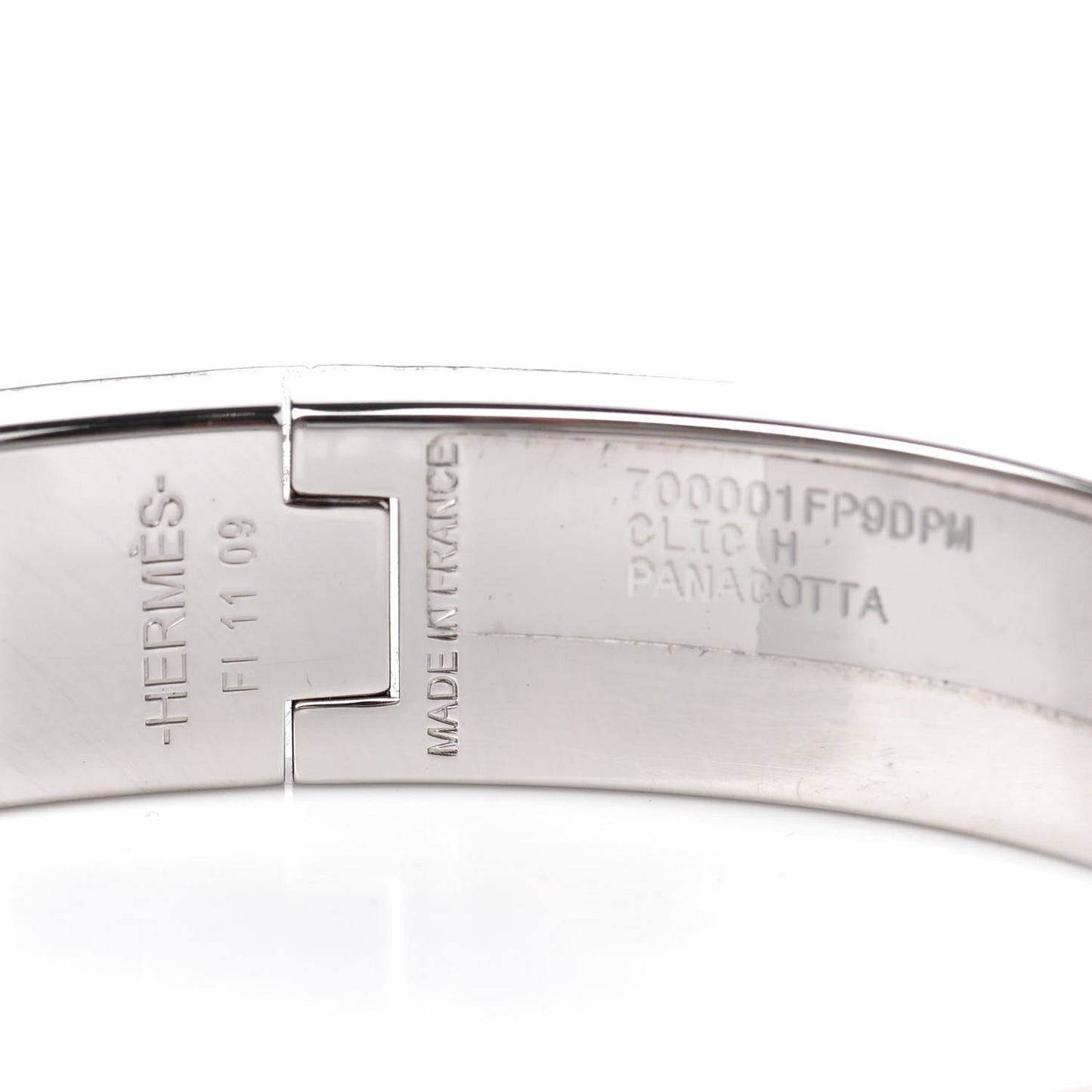 Enamel Narrow Clic Clac H Bracelet PM Pannacotta