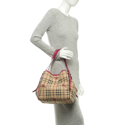 Burberry Haymarket Check Small Canterbury Tote Magenta 2 of 8
