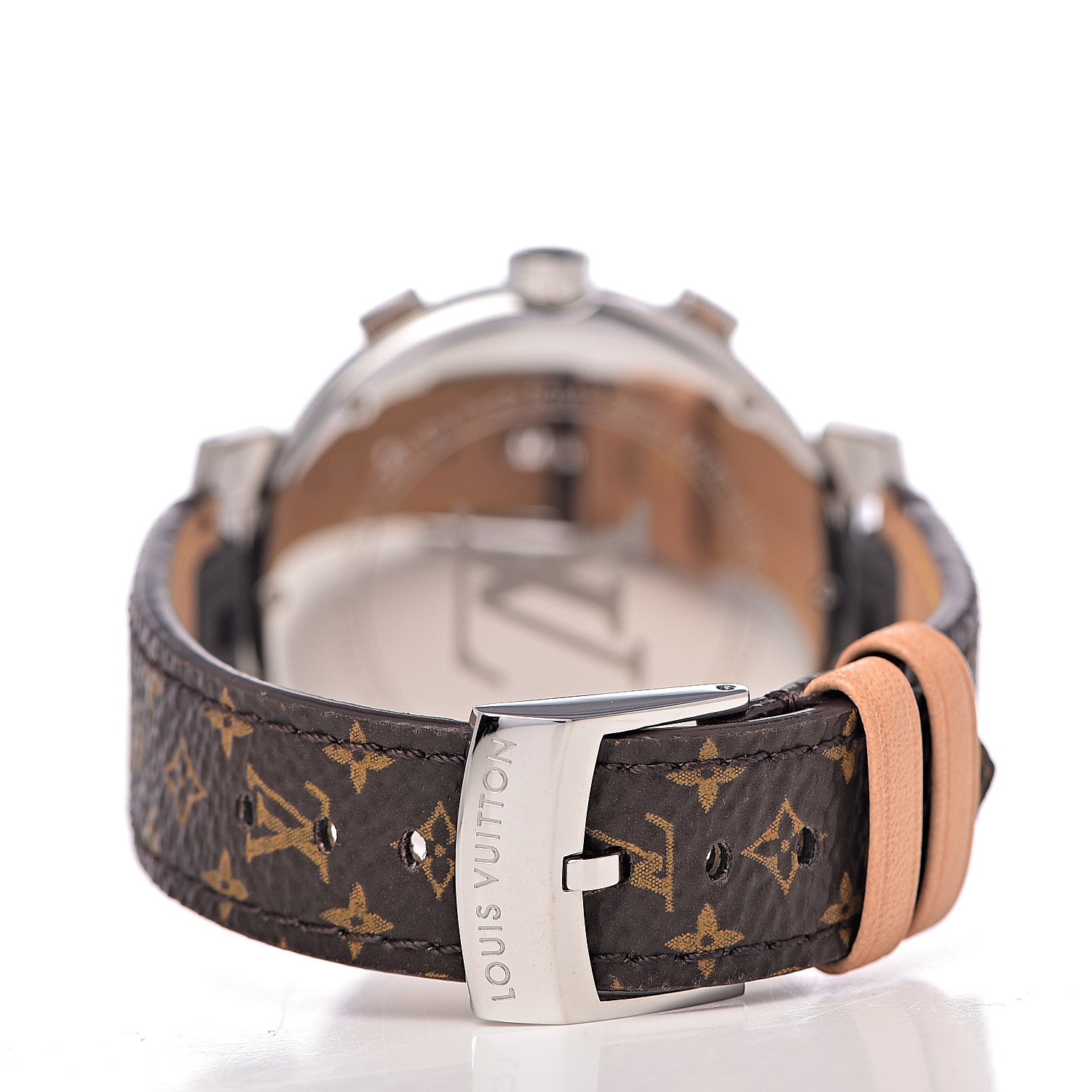 Louis Vuitton Stainless Steel Monogram 39mm Tambour Moon Chronograph Automatic Watch 4 of 10