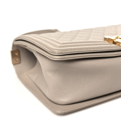 Chanel Caviar Quilted Medium Boy Flap Dark Beige 9 of 11