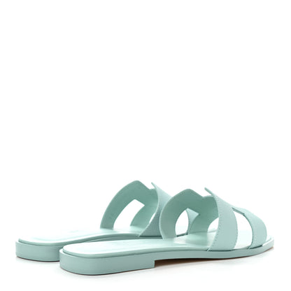 Hermes Epsom Oran Sandals 37 Vert Embrun 4 of 8