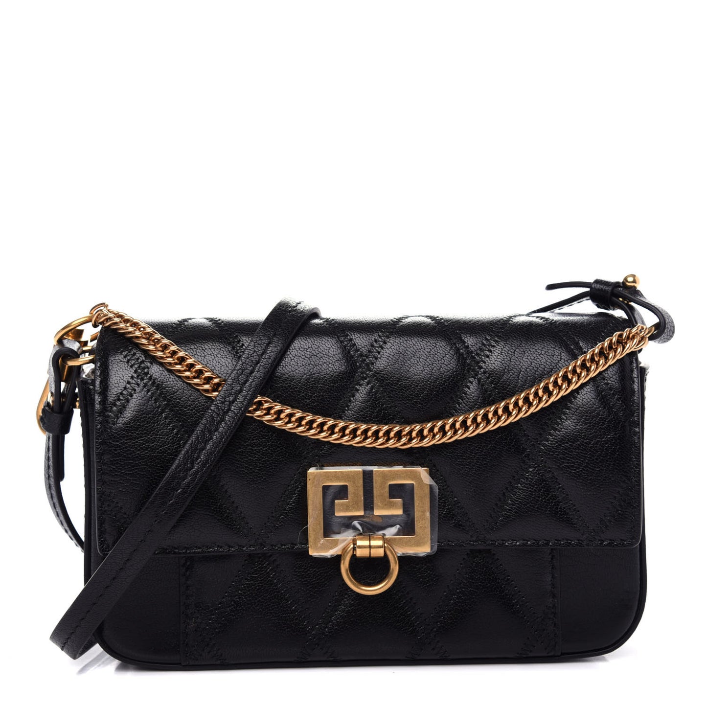 Goatskin Quilted GV3 Mini Pocket Convertible Bag Black