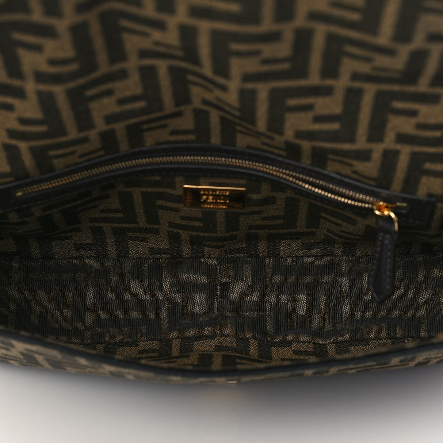 Fabric Jacquard FF 1974 Medium Baguette Tobacco Moro Black