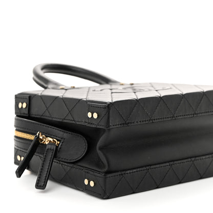 Chanel Calfskin Quilted Studded Square Vanity Case Black 9 of 10