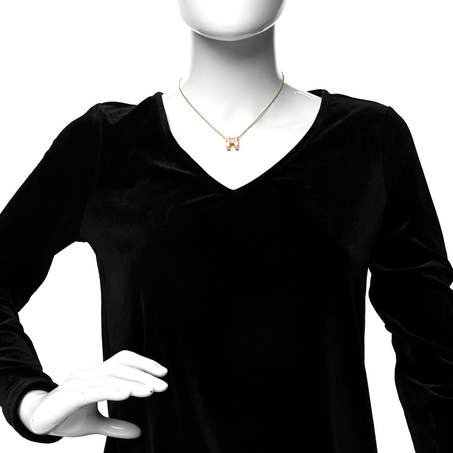 Lacquered Rose Gold Pop H Pendant Necklace Rose Dragee