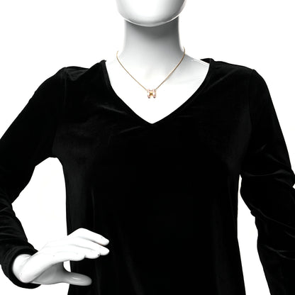 Hermes Lacquered Rose Gold Pop H Pendant Necklace Rose Dragee 2 of 4