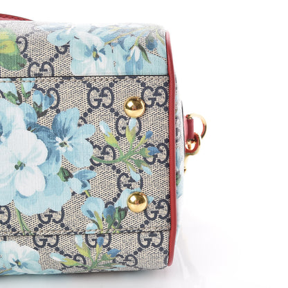 Gucci GG Supreme Monogram Blooms Small Boston Beige Blue Navy Hibiscus Red 7 of 10