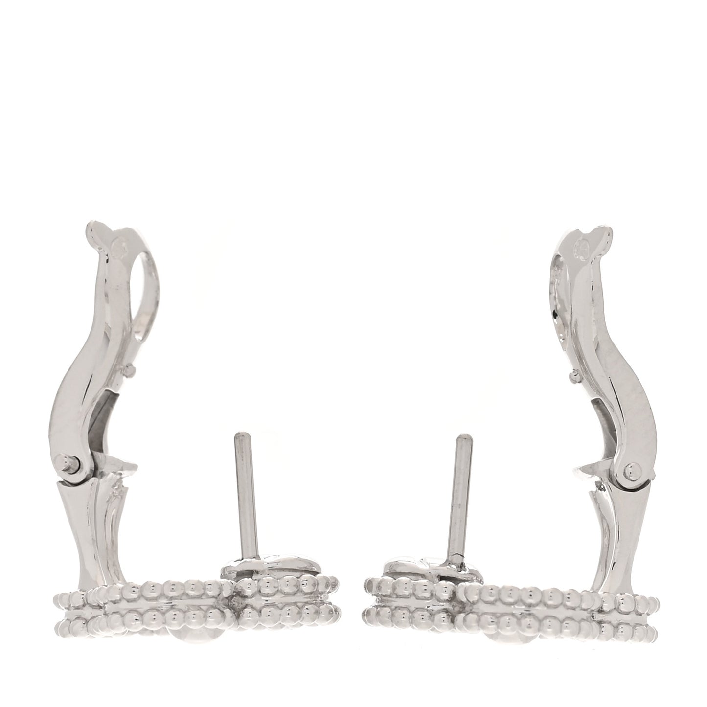 18K White Gold Diamond Vintage Alhambra Earrings