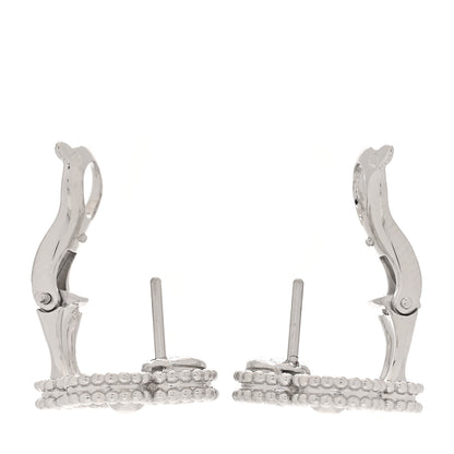 Van Cleef & Arpels 18K White Gold Diamond Vintage Alhambra Earrings 3 of 6