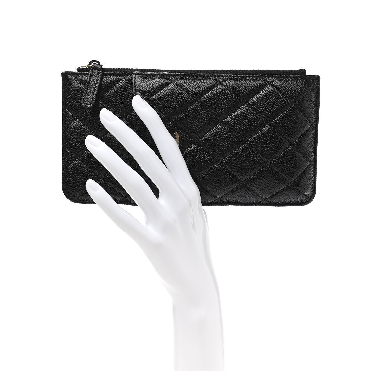 Chanel Caviar Quilted Classic Flat Wallet Pouch Black 2 of 8