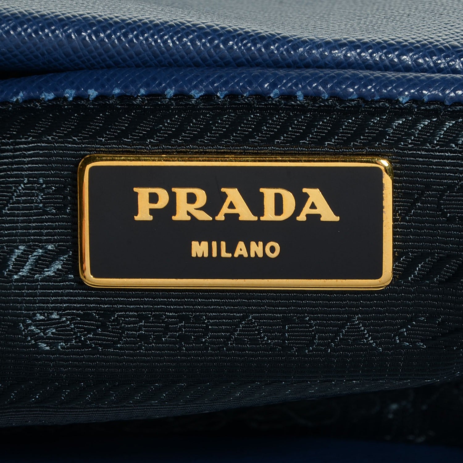 Prada Saffiano Lux Double Handle Shopping Tote Bluette 6 of 10
