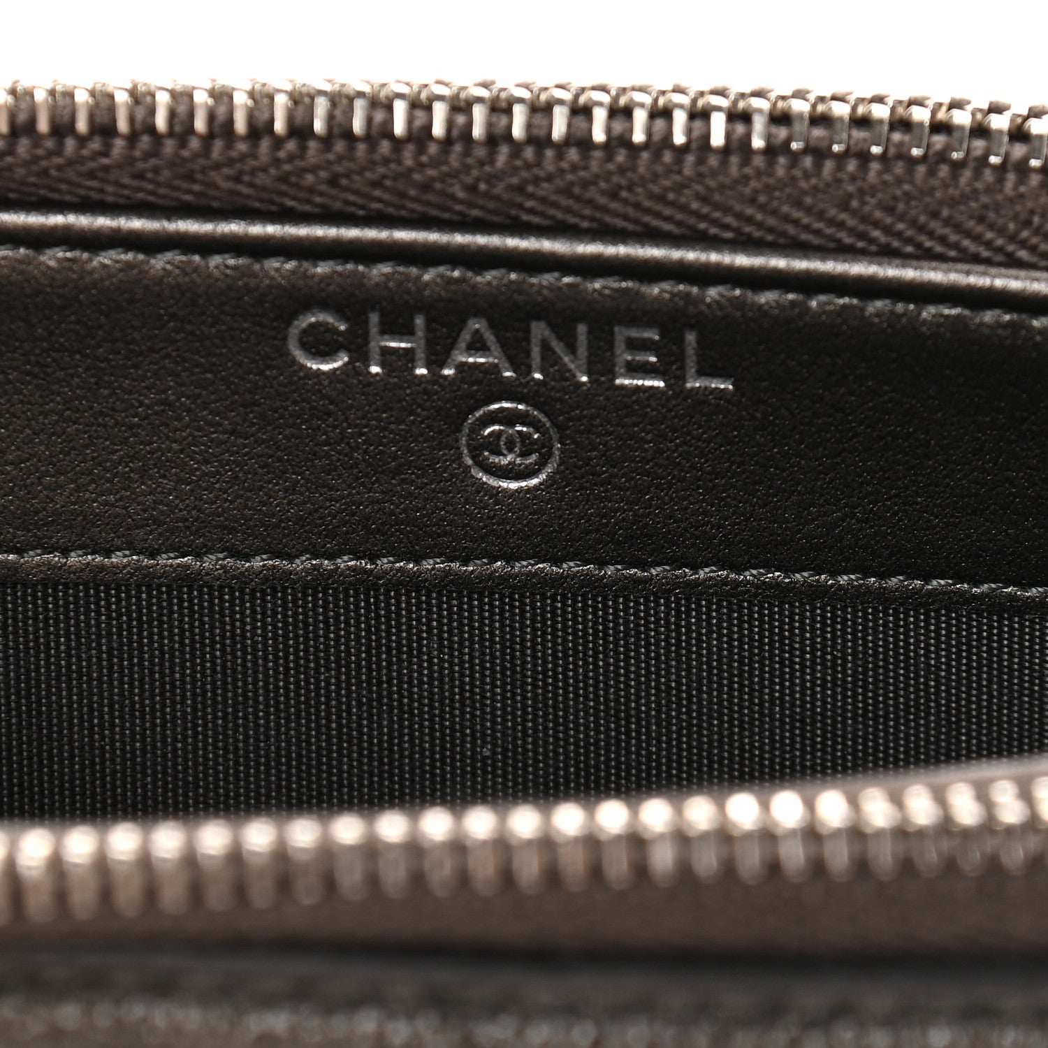 Chanel Metallic Caviar Quilted CC Filigree Clutch With Chain Dark Silver 7 of 12