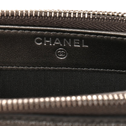 Chanel Metallic Caviar Quilted CC Filigree Clutch With Chain Dark Silver 7 of 12