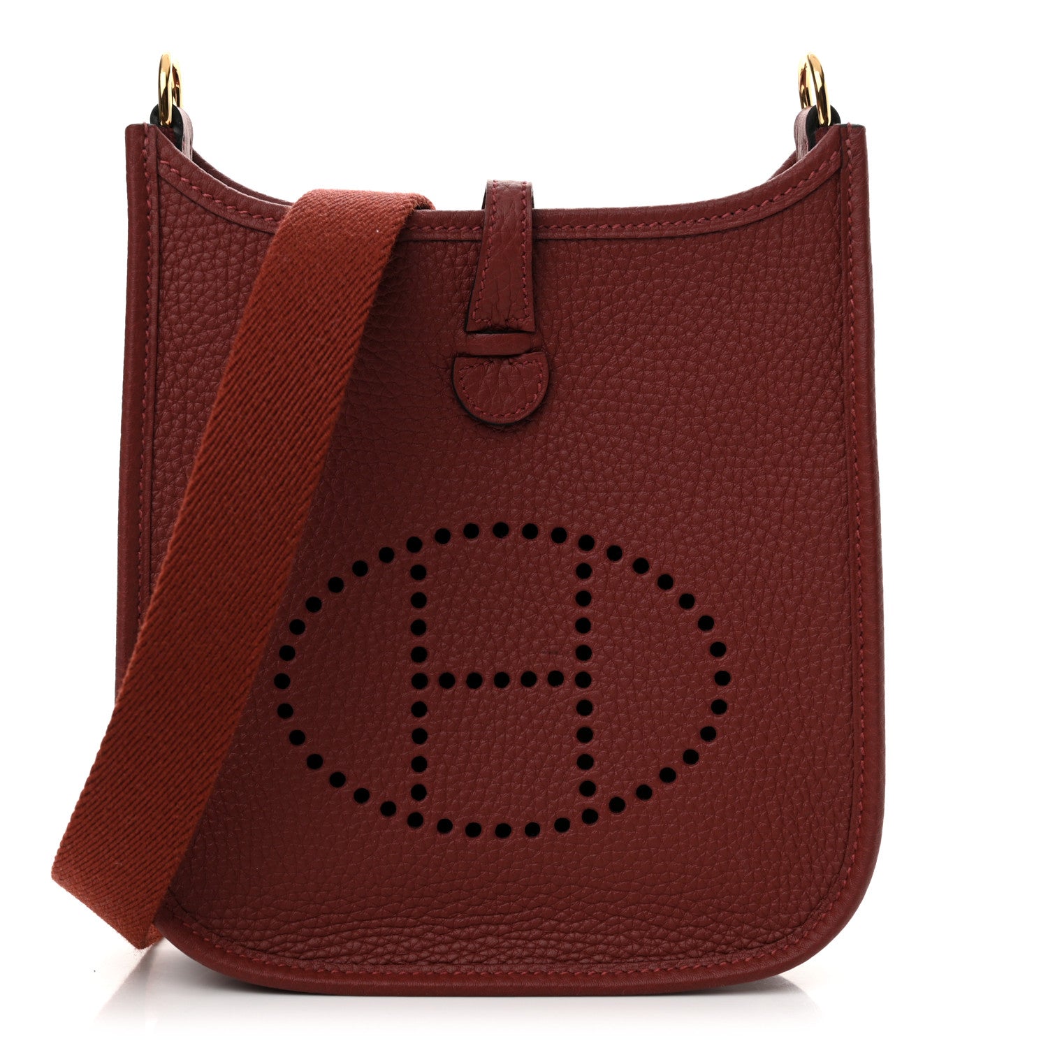Hermes Taurillon Clemence Amazone Evelyne TPM Rouge H 1 of 11