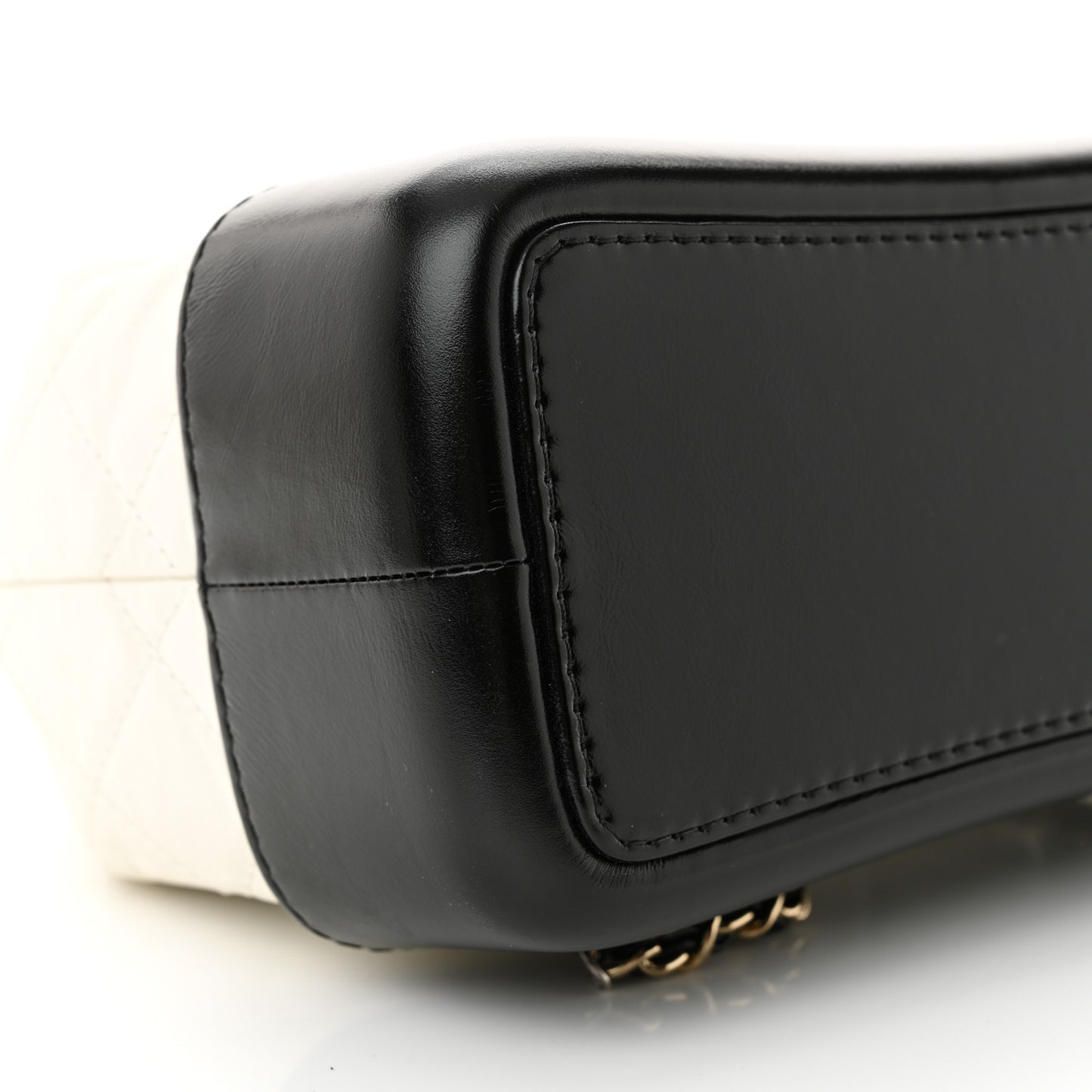 Aged Calfskin Quilted Small Gabrielle Backpack Black White