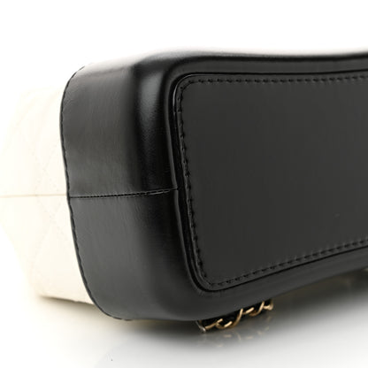 Chanel Aged Calfskin Quilted Small Gabrielle Backpack Black White 8 of 12