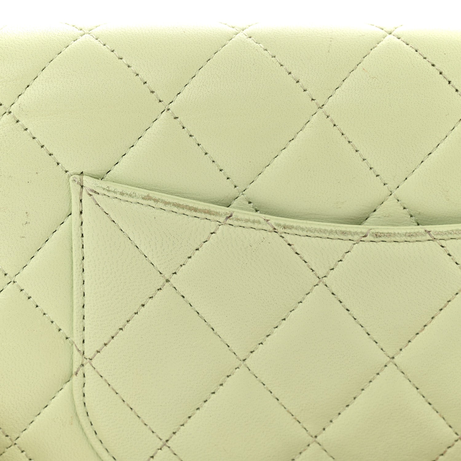 Chanel Lambskin Quilted CC Pearl Crush Wallet on Chain WOC Light Green 22 of 23