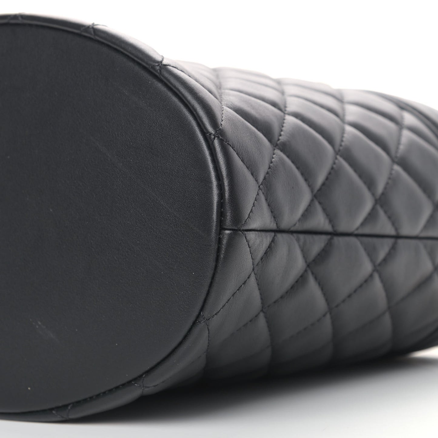 Calfskin Quilted Boy Bucket Bag Black