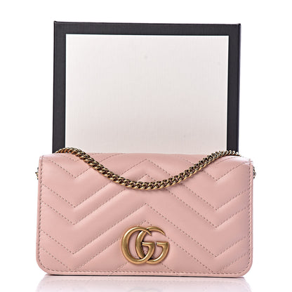 Gucci Calfskin Matelasse GG Marmont Mini Bag Perfect Pink 10 of 10