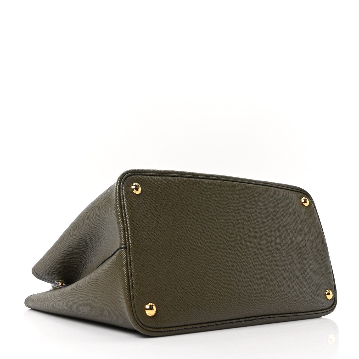 Prada Saffiano Cuir Large Double Bag Militaire 4 of 9