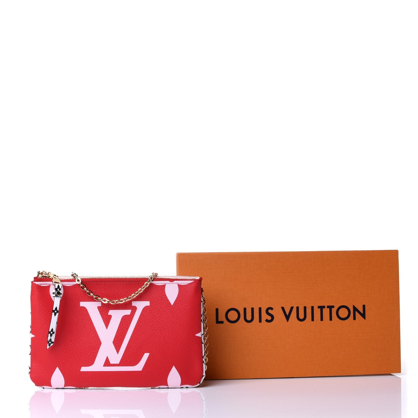 Monogram Giant Double Zip Pochette Rouge
