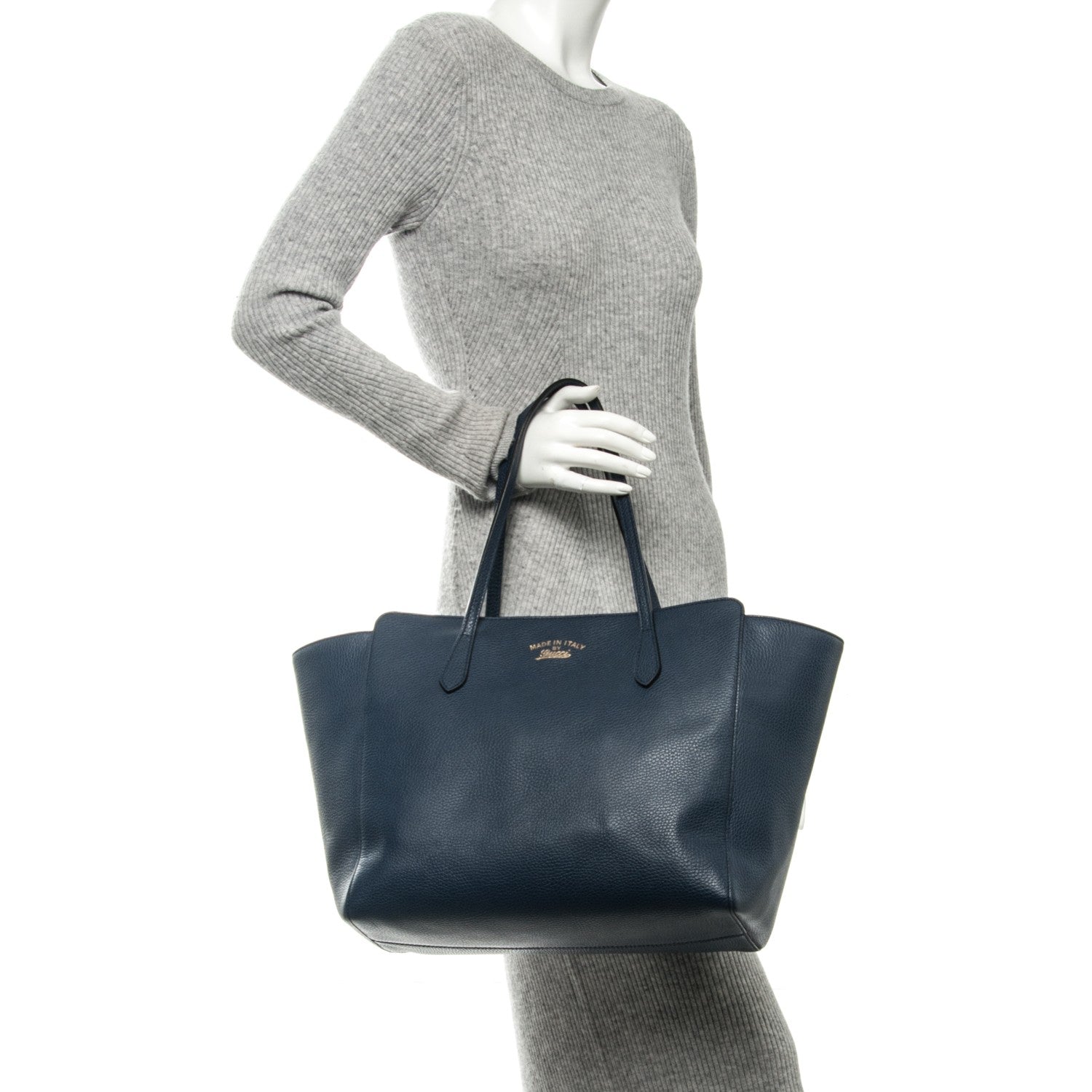 Gucci Dollar Calfskin Medium Swing Tote Marine Deep Cobalt 2 of 6