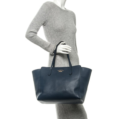 Gucci Dollar Calfskin Medium Swing Tote Marine Deep Cobalt 2 of 6