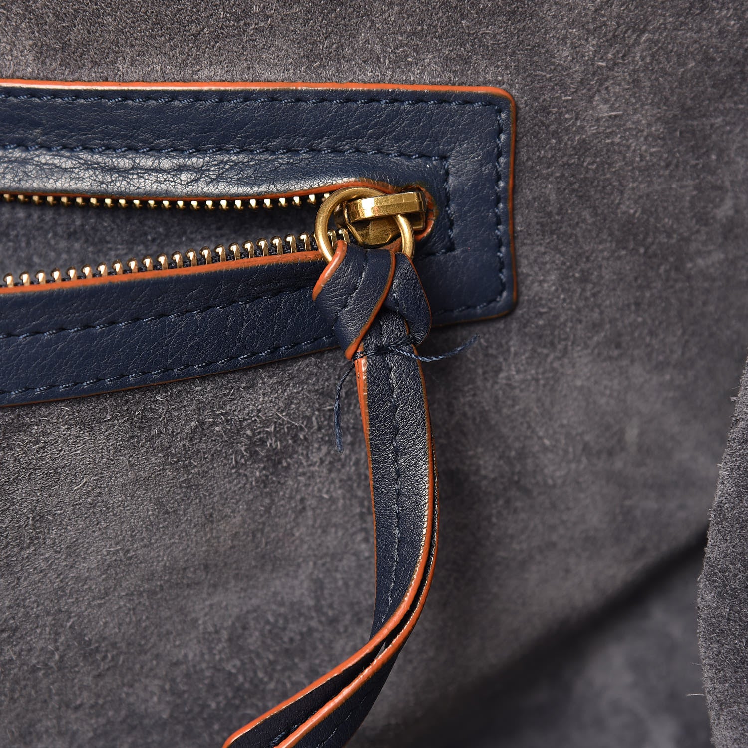 Celine Supple Calfskin Large Phantom Luggage Navy Blue Orange 8 of 25