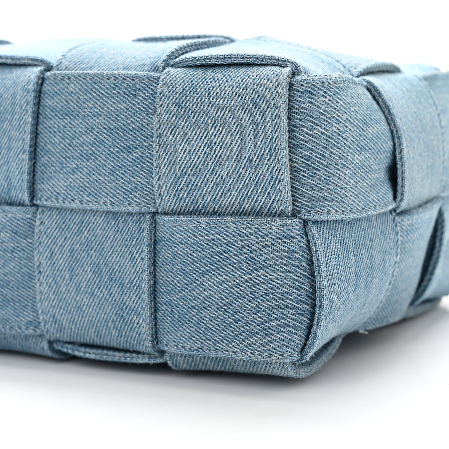 Bottega Veneta Denim Maxi Intrecciato Brick Cassette Bag Indigo