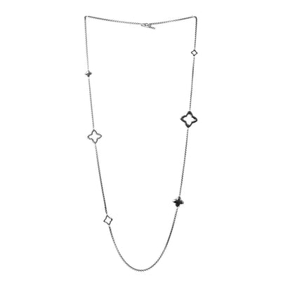 David Yurman Sterling Silver 25mm Quatrefoil Chain Necklace 3 of 4