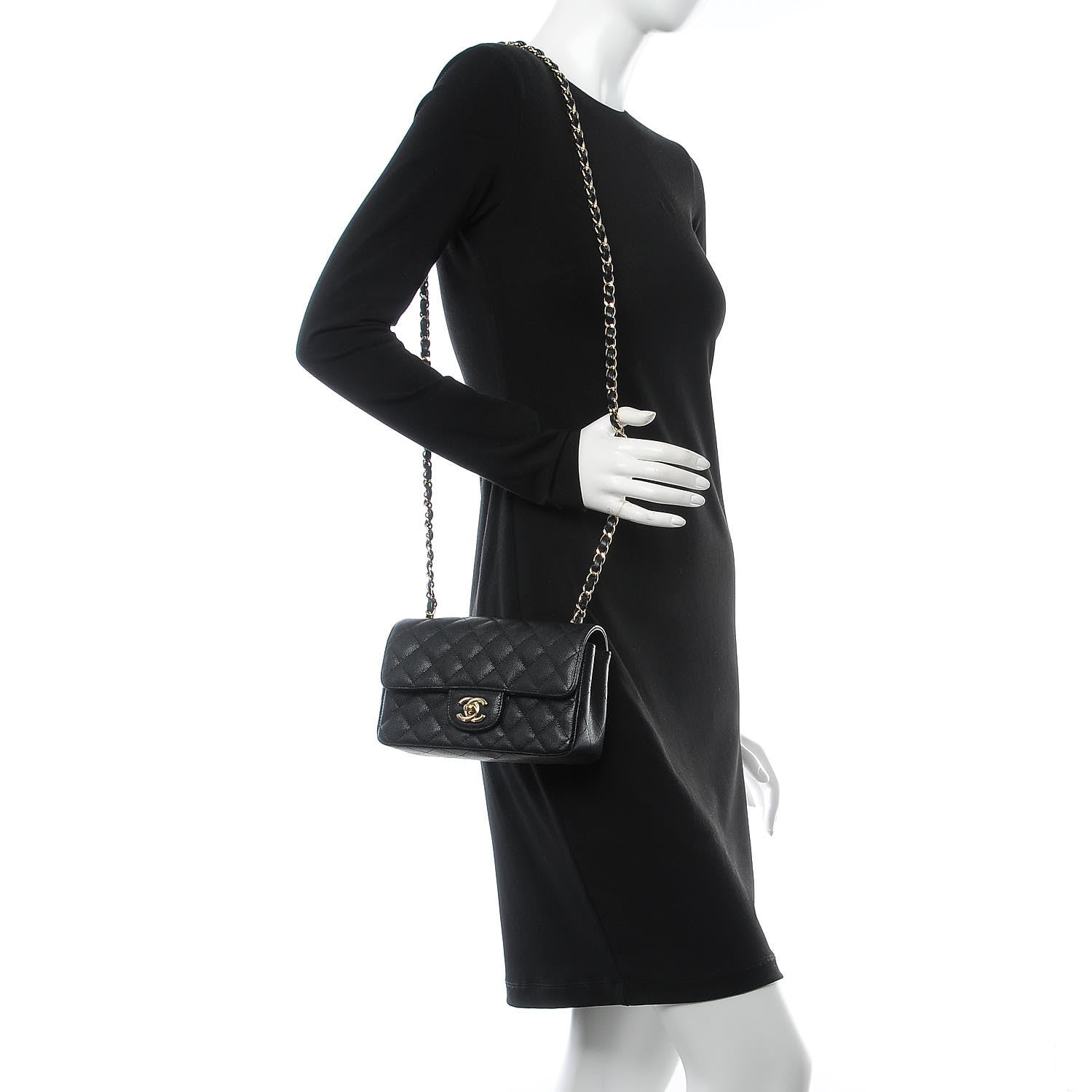 Chanel Caviar Quilted Mini Rectangular Flap Black 2 of 8