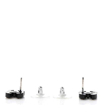 Chanel Resin Crystal CC Earrings Black 3 of 4