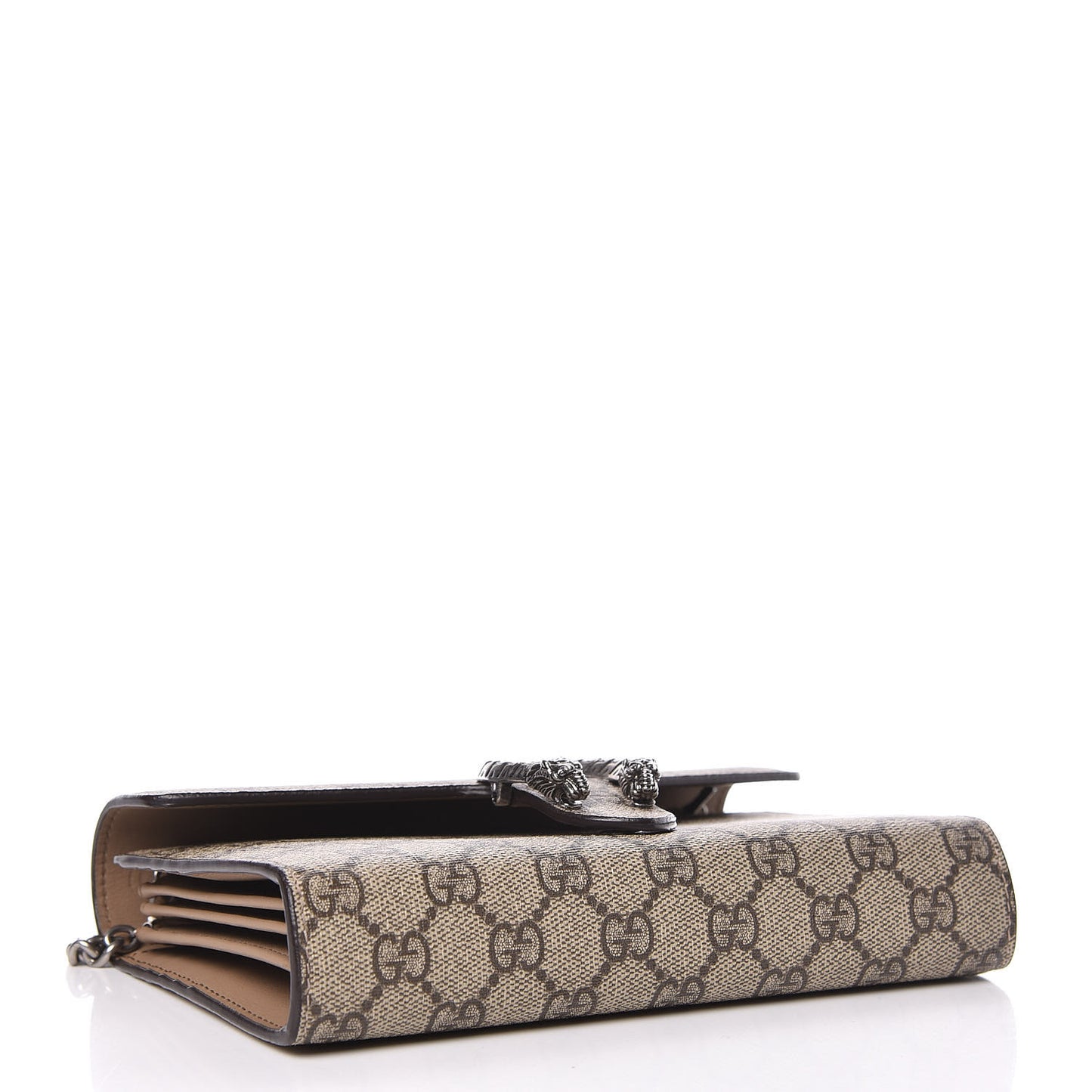 GG Supreme Monogram Mini Dionysus Chain Wallet Beige Taupe