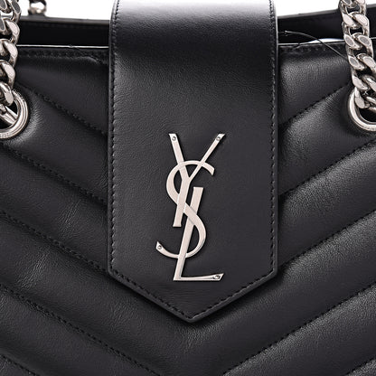Saint Laurent Calfskin Y Quilted Monogram Large Loulou Shopper Black 8 of 10